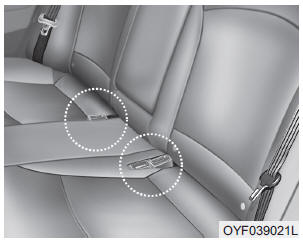 Если ремни безопасности заднего сиденья не используются, их пряжки можно убрать