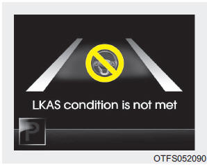Если условия активации LKAS не выполнены, появляется сообщение на ЖК-дисплее.