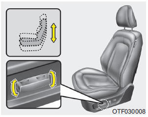 Высота положения подушки сиденья (для сиденья водителя)